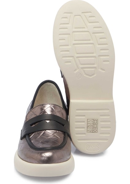 Gri Hakiki Deri Kadın Makosen - K25I1AY68098-I8G