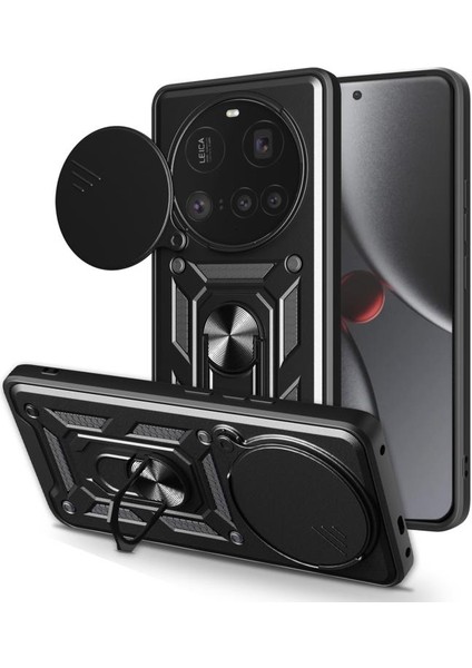 Xiaomi Mi 15 Ultra Kılıf Magnetik Standlı Kamera Korumalı Slide Sürgülü Cover Kapak