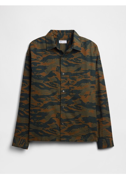Erkek Kamuflaj Kamuflaj Desenli Oxford Gömlek Kutulu Kesim fiyatları
