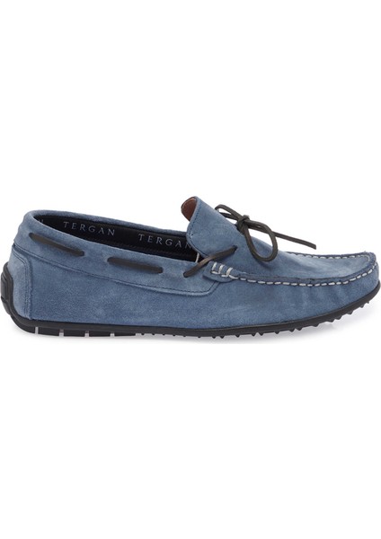Mavi Hakiki Süet Deri Erkek Loafer - E25I1AY57297-F60