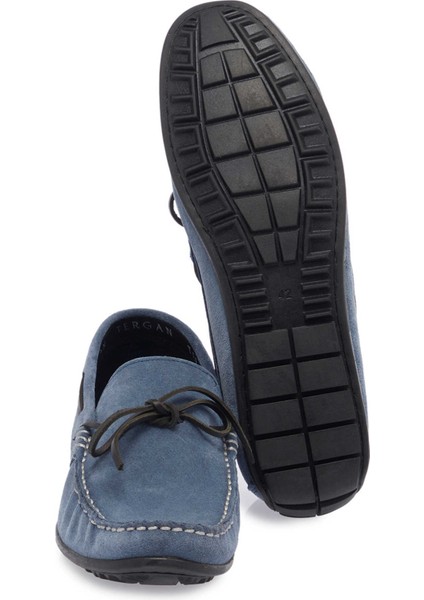 Mavi Hakiki Süet Deri Erkek Loafer - E25I1AY57297-F60