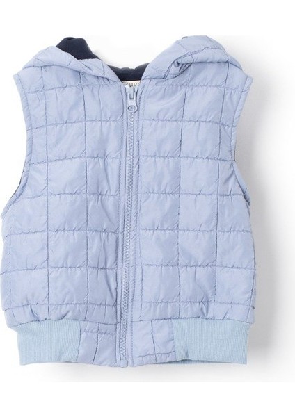 Kapüşonlu Su Itici Yelek - Mavi