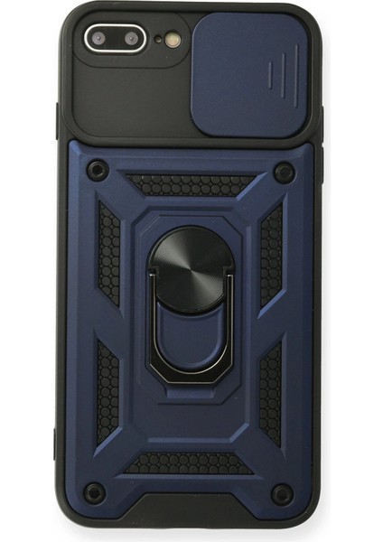 iPhone 8 Plus Kılıf Magnetik Standlı Kamera Korumalı Slide Sürgülü Cover Kapak