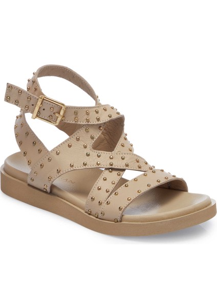 Bej Hakiki Deri Kadın Sandalet - K25Y1SN68114-A25