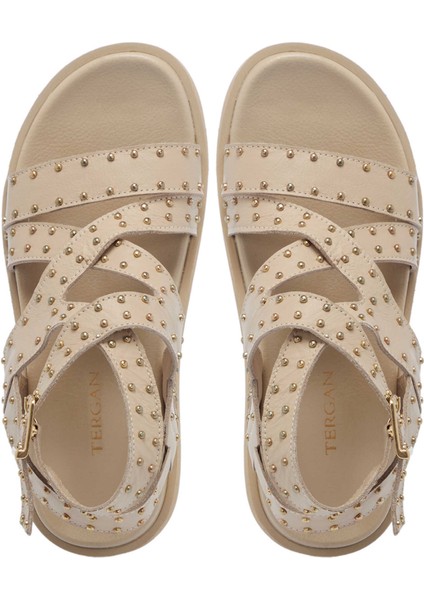 Bej Hakiki Deri Kadın Sandalet - K25Y1SN68114-A25