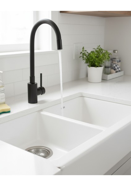 Luno BOC_B720 Siyah Mutfak Evye Bataryası | Esnek Silikon Başlık, , 360° Dönebilir,Seramik Kartuş, Kolay Montaj, ,Sessiz kullanım, Su Tasarrufu indirimleri