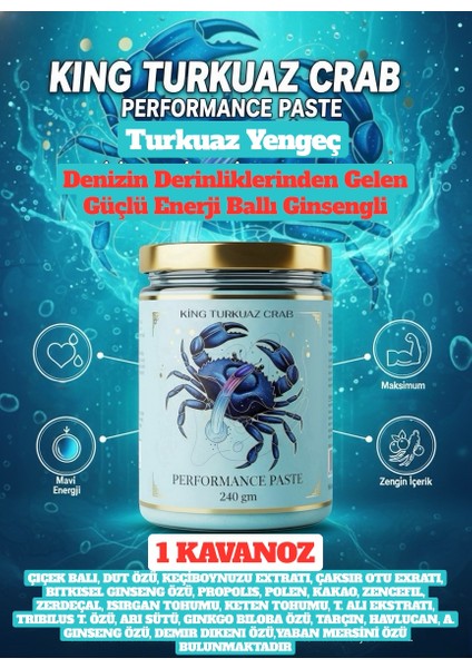 Turkuaz Crab Yengeç Ballı Polenli Aktar Macunu 240 gr