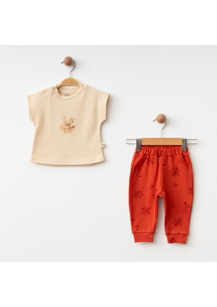 Tavşan Baskılı Organik 3’lü Takım - Kiremit fiyatları