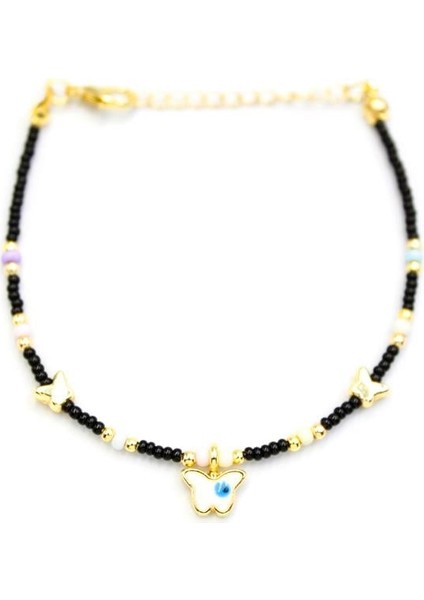 Kelebek Boncuk Bileklik - Siyah