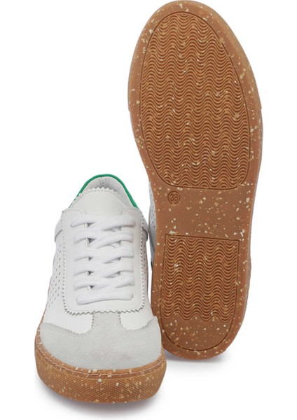 Beyaz Hakiki Deri Kadın Sneaker - K25I1AY68119-M03