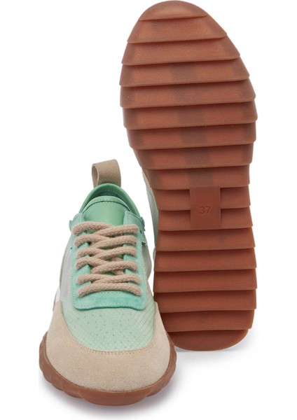 Yeşil Hakiki Süet Deri Kadın Sneaker - K25I1AY68117-S2W