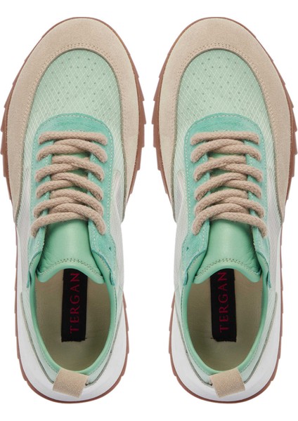 Yeşil Hakiki Süet Deri Kadın Sneaker - K25I1AY68117-S2W