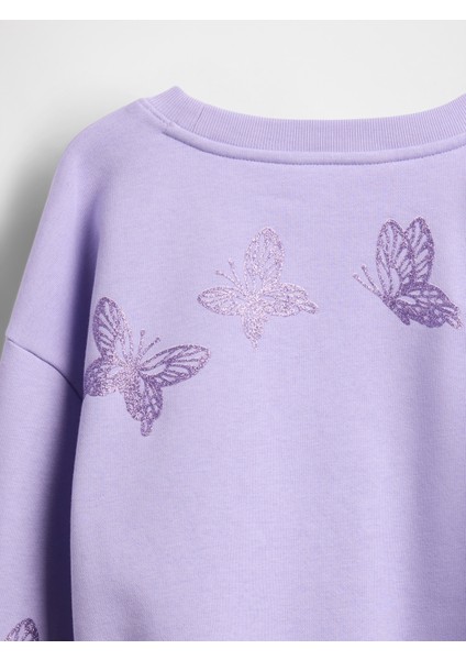 Kız Çocuk Lila Vintage Soft Dolman Sweatshirt fiyatları