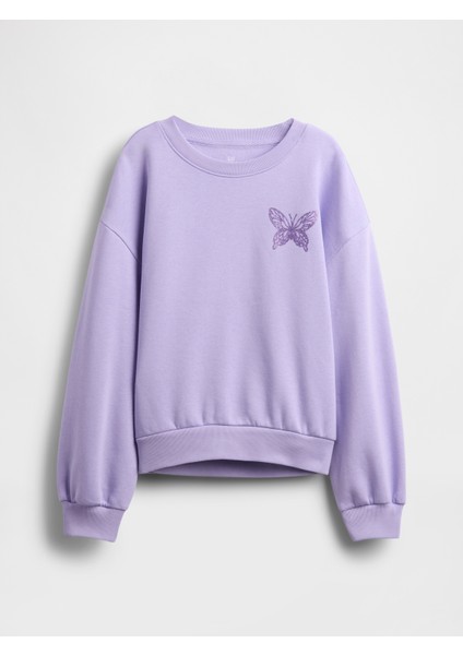 Kız Çocuk Lila Vintage Soft Dolman Sweatshirt indirimleri
