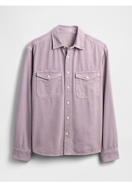 Erkek Lila Ultrasoft Denim Relaxed Gömlek fiyatları