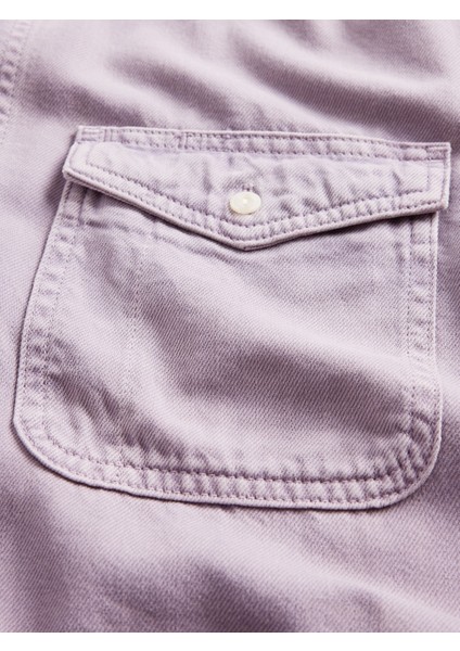 Erkek Lila Ultrasoft Denim Relaxed Gömlek modelleri