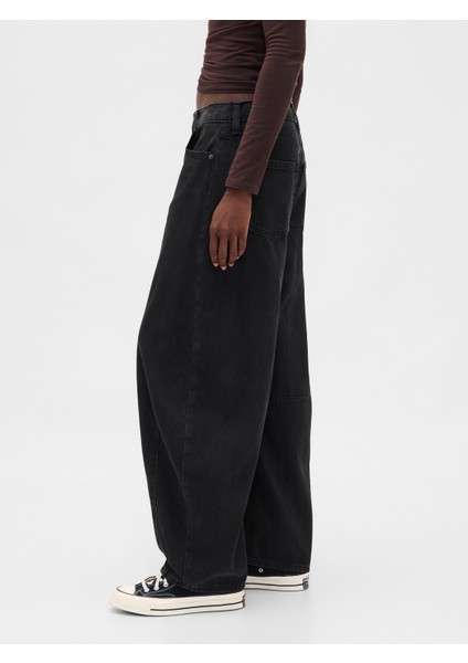 Kadın Siyah High Rise Ultrasoft Horseshoe Jean Pantolon