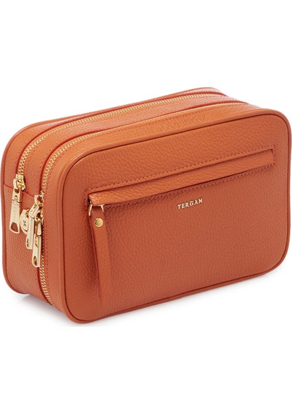 Turuncu Deri Kadın El Çantası - S25Y1BC80361-J35