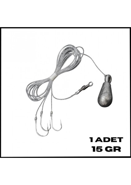 Uyguna-Yakala 15 Gr-3 Iğneli Kurşunlu Fırdöndülü Dip Beden Oltası TAKIMI-TAK.157