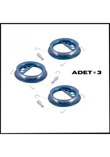 Uyguna-Yakala-3 Adet-3 Iğneli -Büyük Kasnak-Dip Olta-Kurşunlu- Sazan-El Oltası TAKIMI-TAK.166