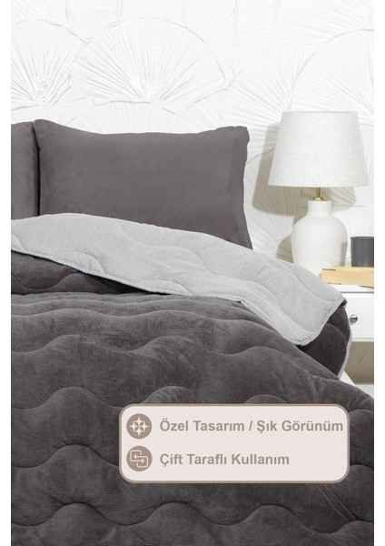Victor Comfort Uyku Seti Tek Kişilik Wellsoft 2 Parça (155X215 Cm) Antrasit modelleri