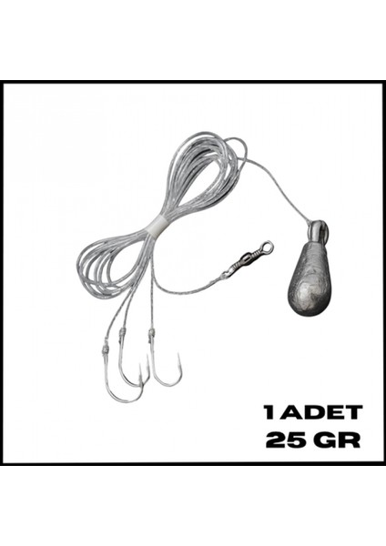 Uyguna-Yakala 25 Gr-3 Iğneli Kurşunlu Fırdöndülü Dip Beden Oltası TAKIMI-TAK.153