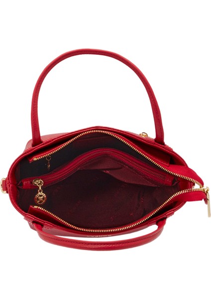 Kırmızı Hakiki Deri Kadın El Çantası - S25Y1BC80360-B68