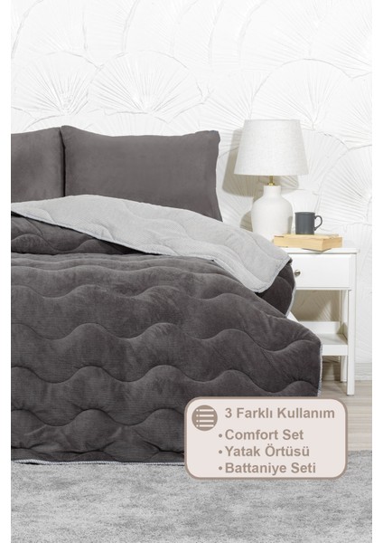 Victor Comfort Uyku Seti Çift Kişilik Wellsoft 3 Parça (195X215 Cm) Antrasit fiyatları