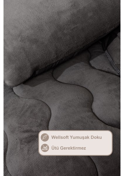 Victor Comfort Uyku Seti Çift Kişilik Wellsoft 3 Parça (195X215 Cm) Antrasit fırsatları