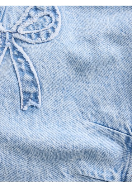 Kız Bebek Mavi Bow Horseshoe Jean Pantolon fiyatları