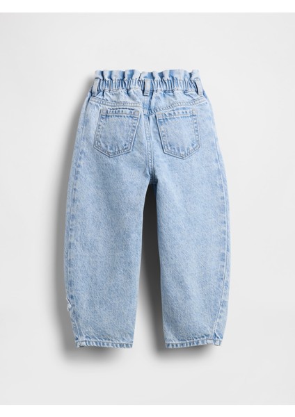 Kız Bebek Mavi Bow Horseshoe Jean Pantolon modelleri