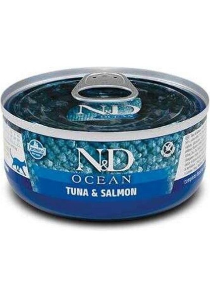 Ocean Ton Balıklı ve Somonlu Yetişkin Kedi Konservesi 80 gr