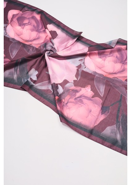 Gül Desenli Naturel Şal modelleri