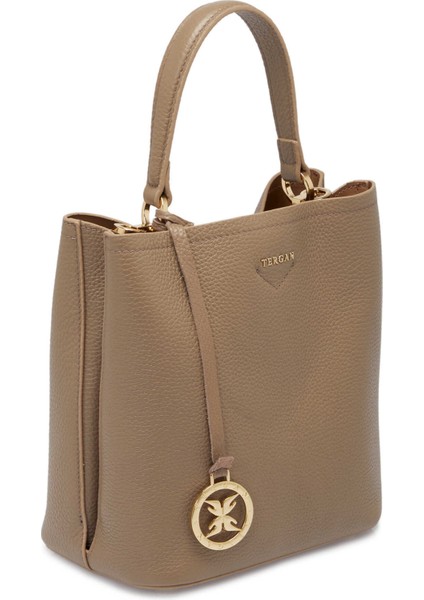 Bej Hakiki Deri Kadın Omuz Çantası - S25Y1BC80443-S95