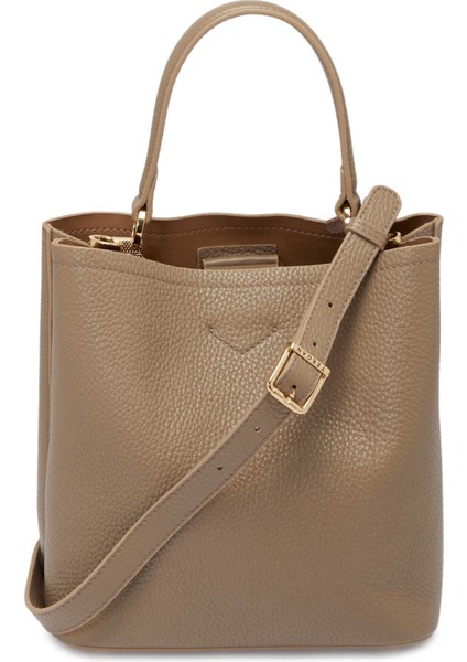 Bej Hakiki Deri Kadın Omuz Çantası - S25Y1BC80443-S95