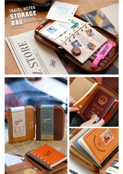 1 Adet Fermuarlı Traveler Defter Köyü Kahverengi modelleri