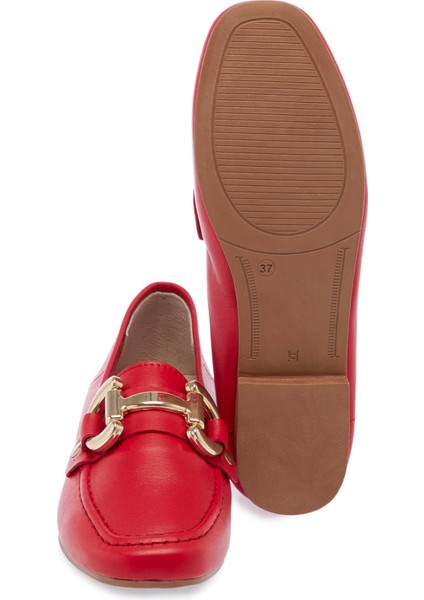 Kırmızı Deri Kadın Casual Ayakkabı - K25I1AY67761-A30