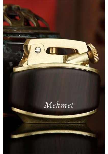 Kişiye Özel Isimli Isim Baskılı Ahşap Görünümlü Lüks Benzinli Çakmak fırsatları