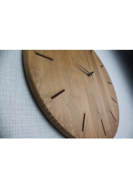 Doğal Masif Ahşap Duvar Saati | Modern Minimalist Tasarım | Sessiz Mekanizma fiyatları
