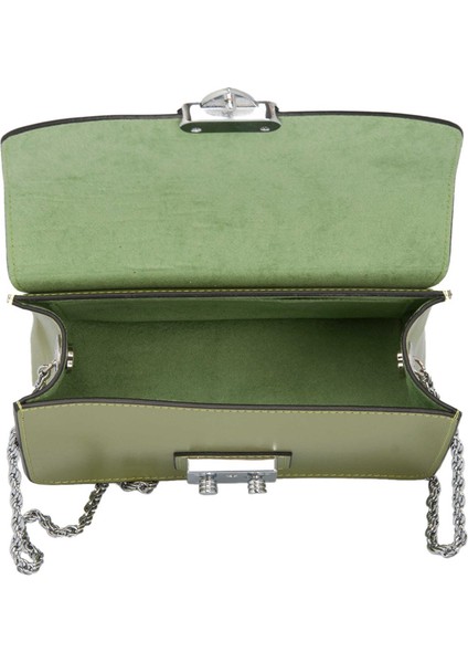 Yeşil Hakiki Deri Kadın Çapraz Askılı Çanta - S25K1BC78972-J2G