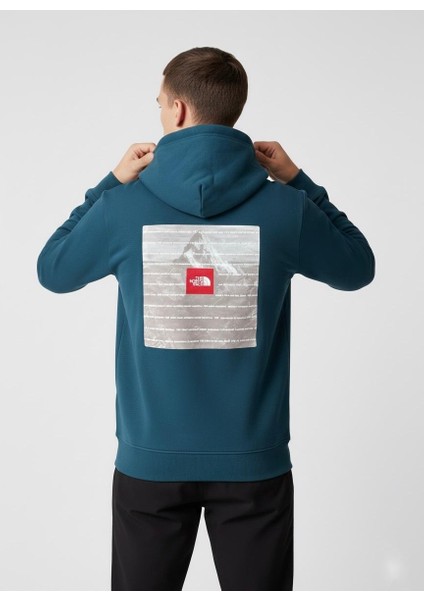 Kapüşonlu Koyu Turkuaz Kanguru Cepli Sweatshirt North Face fiyatları