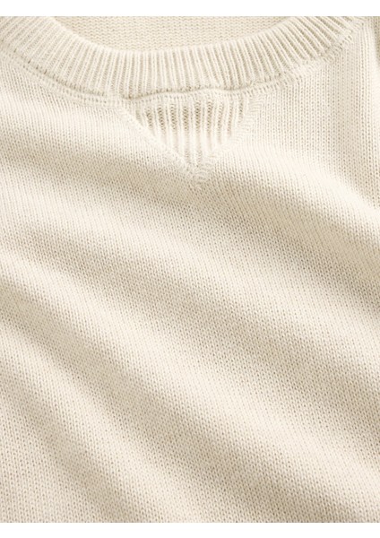 Erkek Çocuk Krem Relaxed Bisiklet Yaka Kazak fiyatları