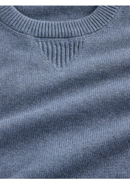 Erkek Çocuk Mavi Relaxed Bisiklet Yaka Kazak fiyatları