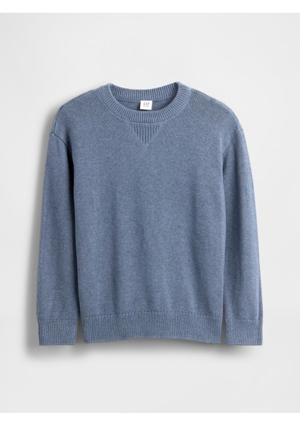 Erkek Çocuk Mavi Relaxed Bisiklet Yaka Kazak indirimleri