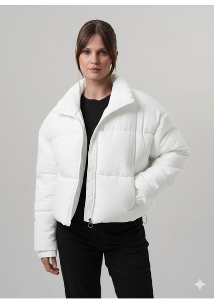 Zeta Kadın Mont Şişme Kadın Crop Mont