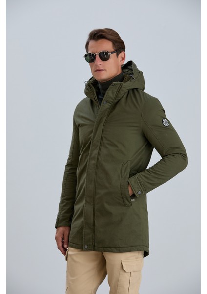 RIVER25 Erkek Mont Kapüşonlu Erkek Pamuk Kaban fırsatları