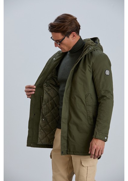 RIVER25 Erkek Mont Kapüşonlu Erkek Pamuk Kaban indirimleri