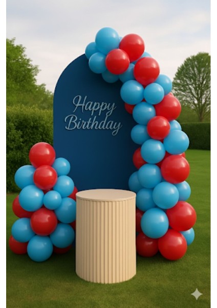 10 Adet Pastel Tonu Mavi-Kırmızı Karışık Renk 12INÇ Mavi Kırmızı Balon-Doğum Günü Parti Süsleri Balo