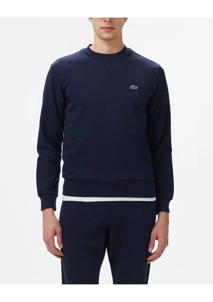 Erkek Classic Fit Bisiklet Yaka Lacivert Sweatshirt