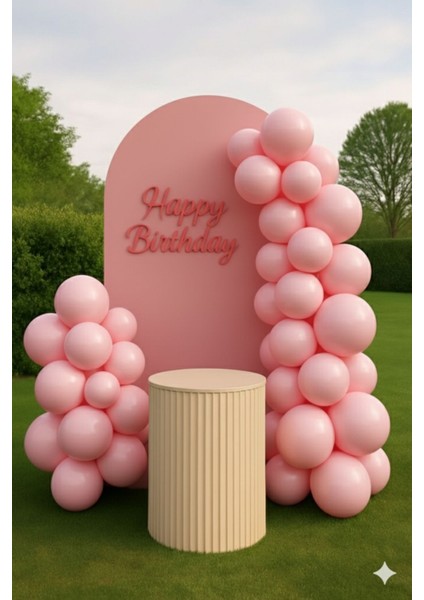 5 Adet Pastel Tonu Pembe Renk 12INÇ Pembe Balon-Doğum Günü Parti Süsleri Balon